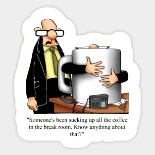 Funny Coffee Drinker Spectickles Cartoon Humor Sticker